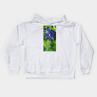 Deep blue delphinium blossoms Kids Hoodie